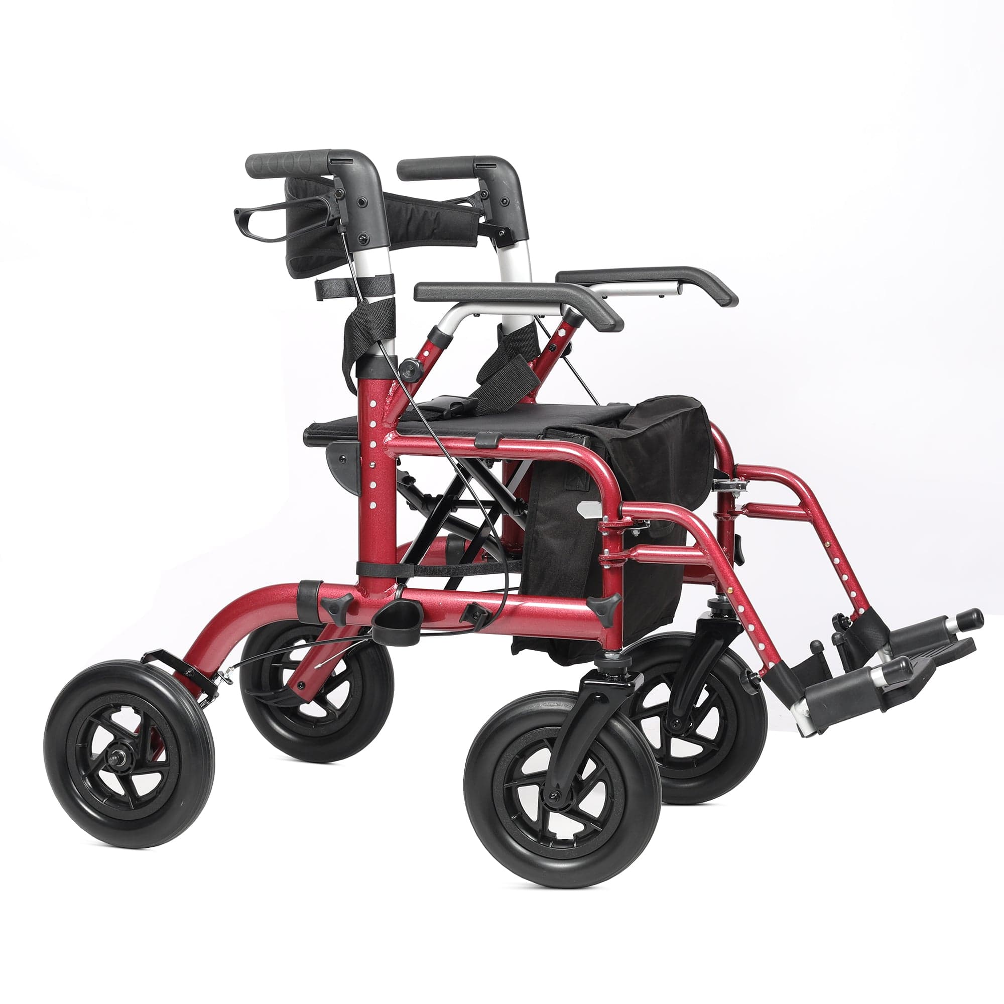 Elenker® HFK-9213-5 All-Terrain 2 in 1 Rollator Walker 10” Red