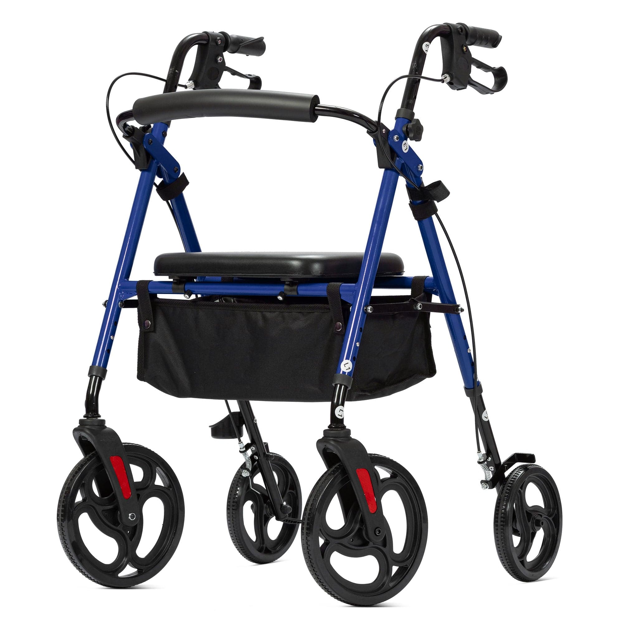 ELENKER ® YF-9007B Rollator Walker with 10” Wheels, Sponge Padded Seat and Backrest, Fully Adjustment Frame for Seniors Blue