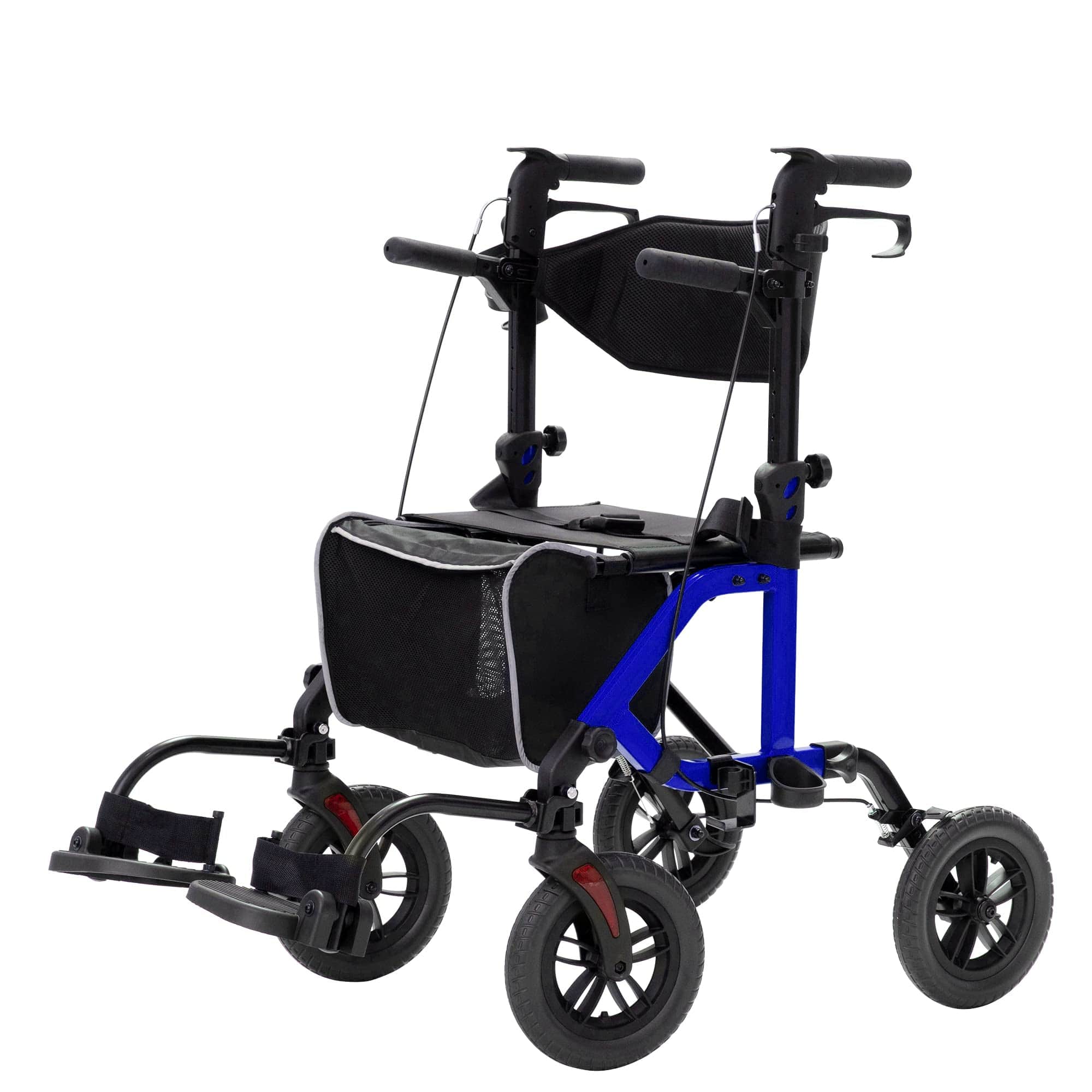 ELENKER® KLD-9224 All-Terrain 2 in 1 Rollator Walker 10in Blue