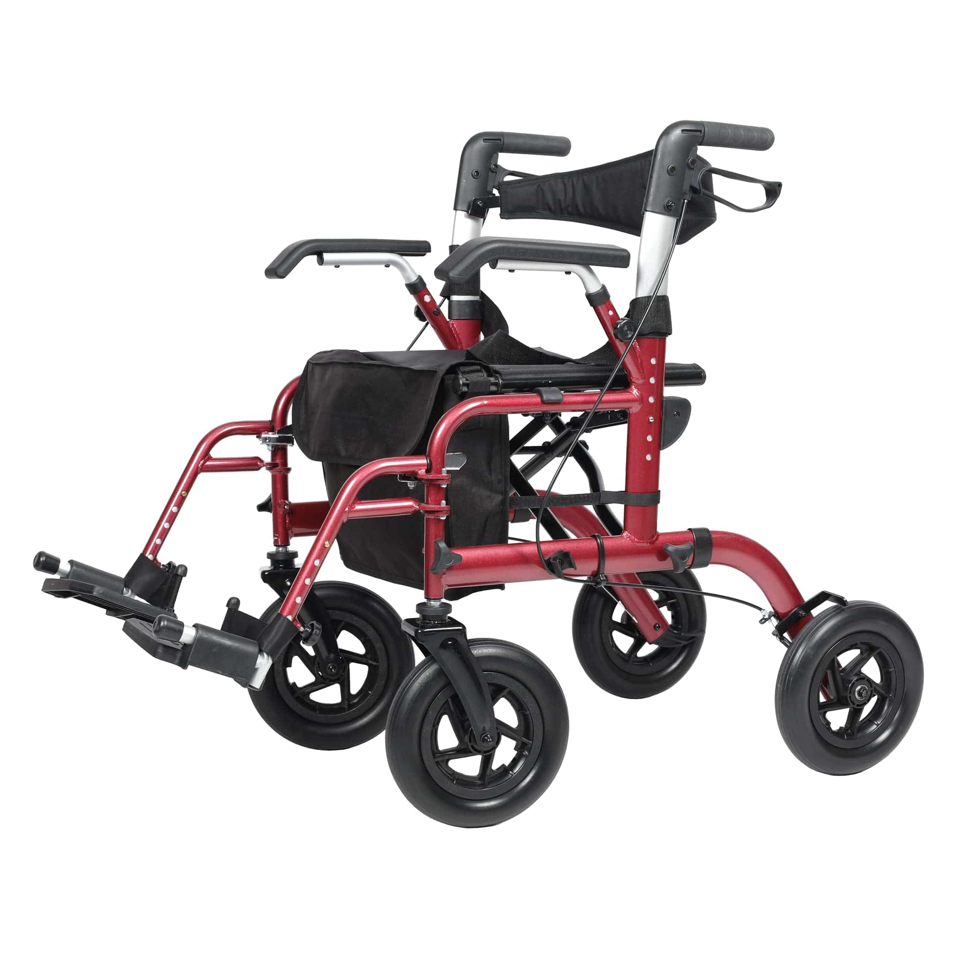 Elenker® HFK-9213-5 All-Terrain 2 in 1 Rollator Walker 10” Red